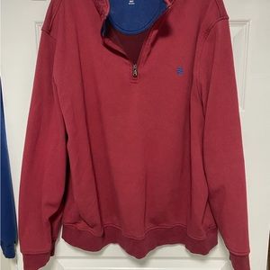 Red Izod quarter zip pullovers